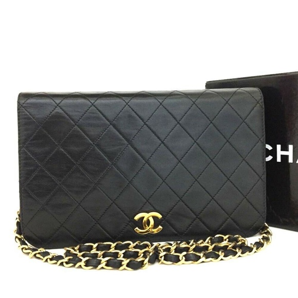 CHANEL Handbags - 100% Auth CHANEL Lambskin Push Lock Shoulder Bag
